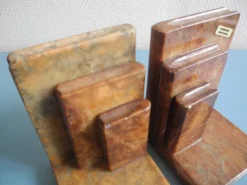 paire serre livres albâtre déco vintage alabaster bookends