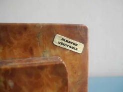 paire serre livres albâtre déco vintage alabaster bookends