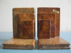 paire serre livres albâtre déco vintage alabaster bookends