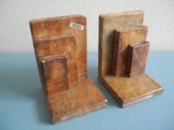 paire serre livres albâtre déco vintage alabaster bookends