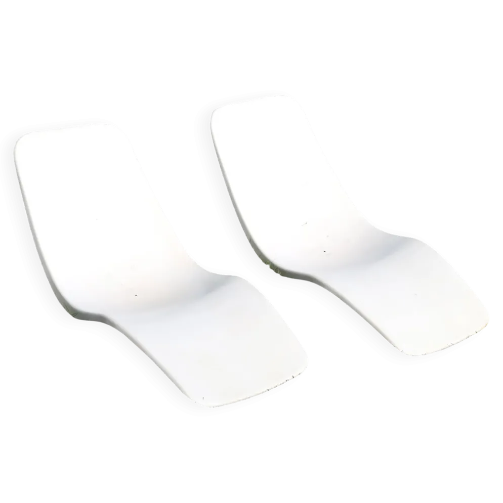 Paire transat chaise longue de Charles Zublena en fibre de verre, années 60