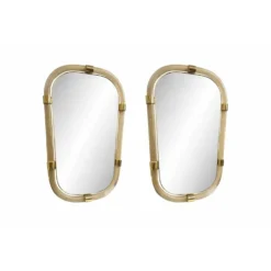 Pair of Gold Leaf Murano Glass Wall Mirrors, Italian “Torciglione” Design