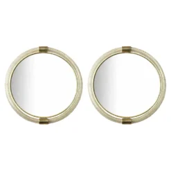 Pair of Venetian “Torciglione” Murano Glass Wall Mirrors with Gold Leaf Det