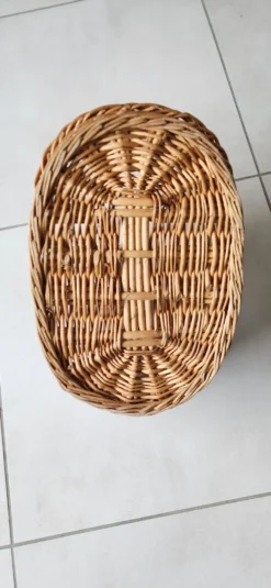 Panier ancien en osier et rotin