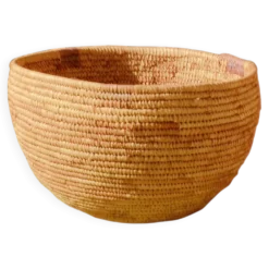 Panier artisanal tissé en feuilles de rotin, Afrique de l’Ouest, 25x16cm