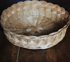 Panier Corbeille ronde osier tressage vintage
