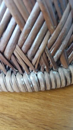 Panier cylindrique haut en osier, cache-pot ou corbeille à papier