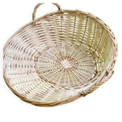 Panier de présentation rond en osier et rotin tressé