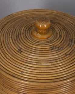 Panier de rangement en bambou au design italien vintage des années 1960
