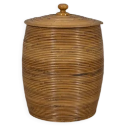 Panier de rangement en bambou au design italien vintage des années 1960