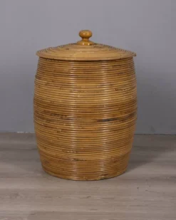 Panier de rangement en bambou au design italien vintage des années 1960