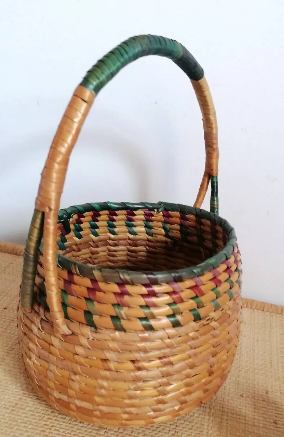 Panier enfant paille tressée