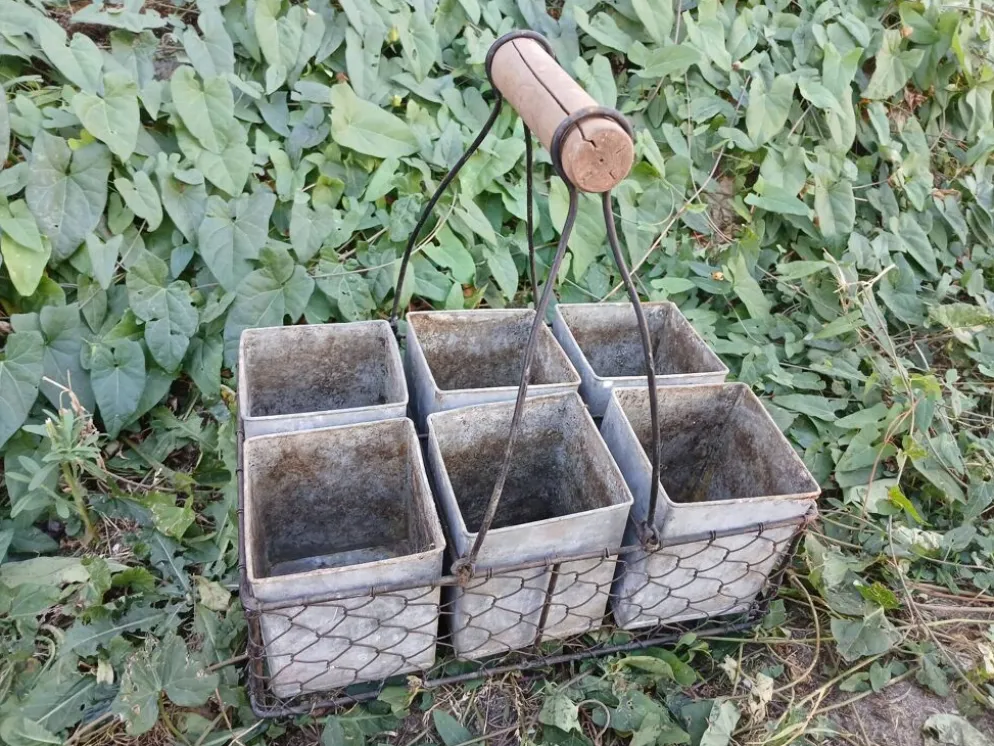 Panier en fil de fer grillagé