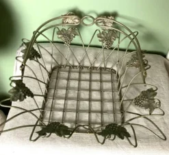 Panier en métal vintage des années 60