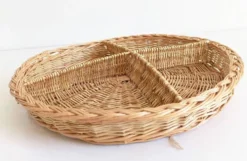 Panier en osier rustique de Provence – Vide-Poche – Milieu du 20e siècle