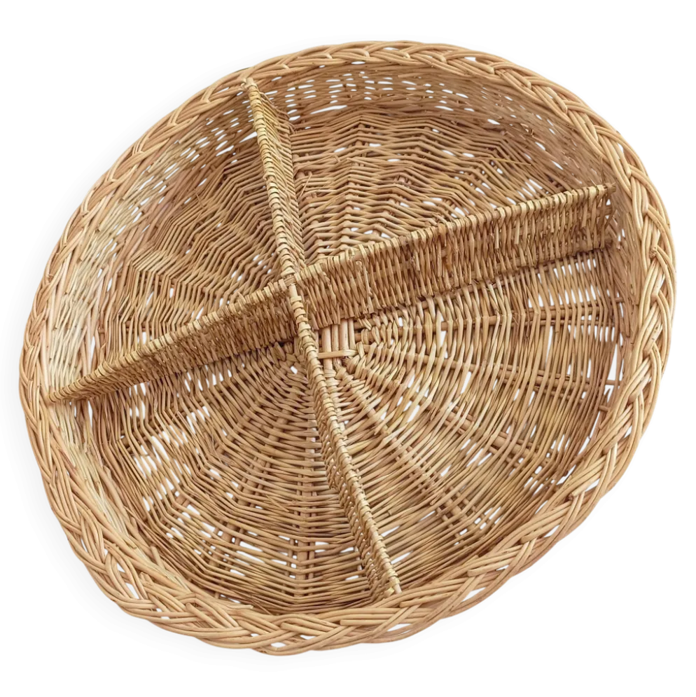 Panier en osier rustique de Provence – Vide-Poche – Milieu du 20e siècle
