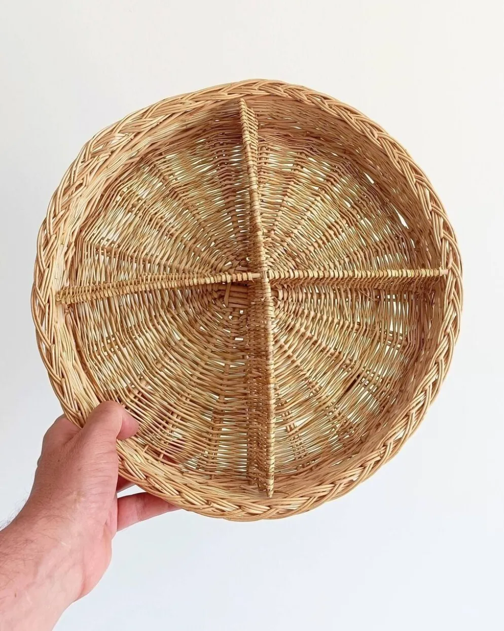 Panier en osier rustique de Provence – Vide-Poche – Milieu du 20e siècle