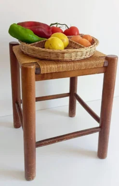 Panier en osier rustique de Provence – Vide-Poche – Milieu du 20e siècle