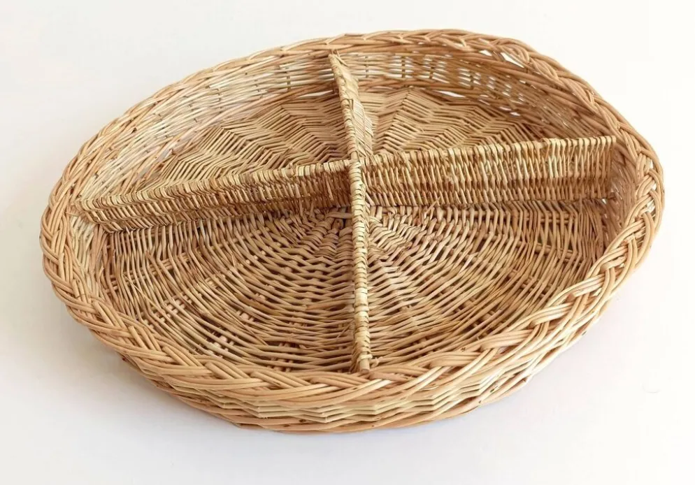 Panier en osier rustique de Provence – Vide-Poche – Milieu du 20e siècle