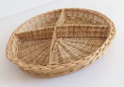 Panier en osier rustique de Provence – Vide-Poche – Milieu du 20e siècle