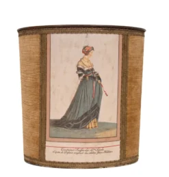 Panier en papier velours marron Jean Holbein années 1950 France