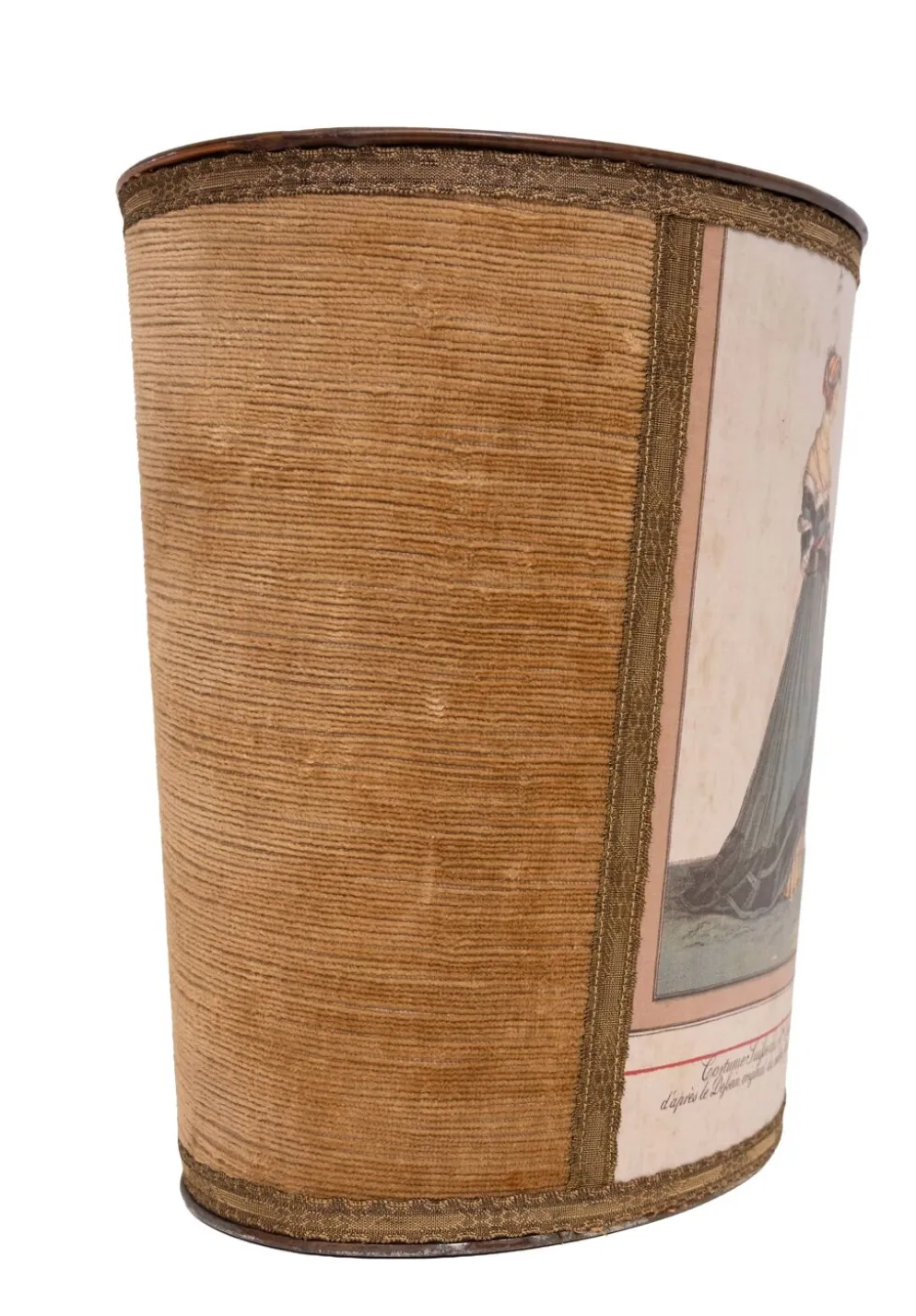 Panier en papier velours marron Jean Holbein années 1950 France