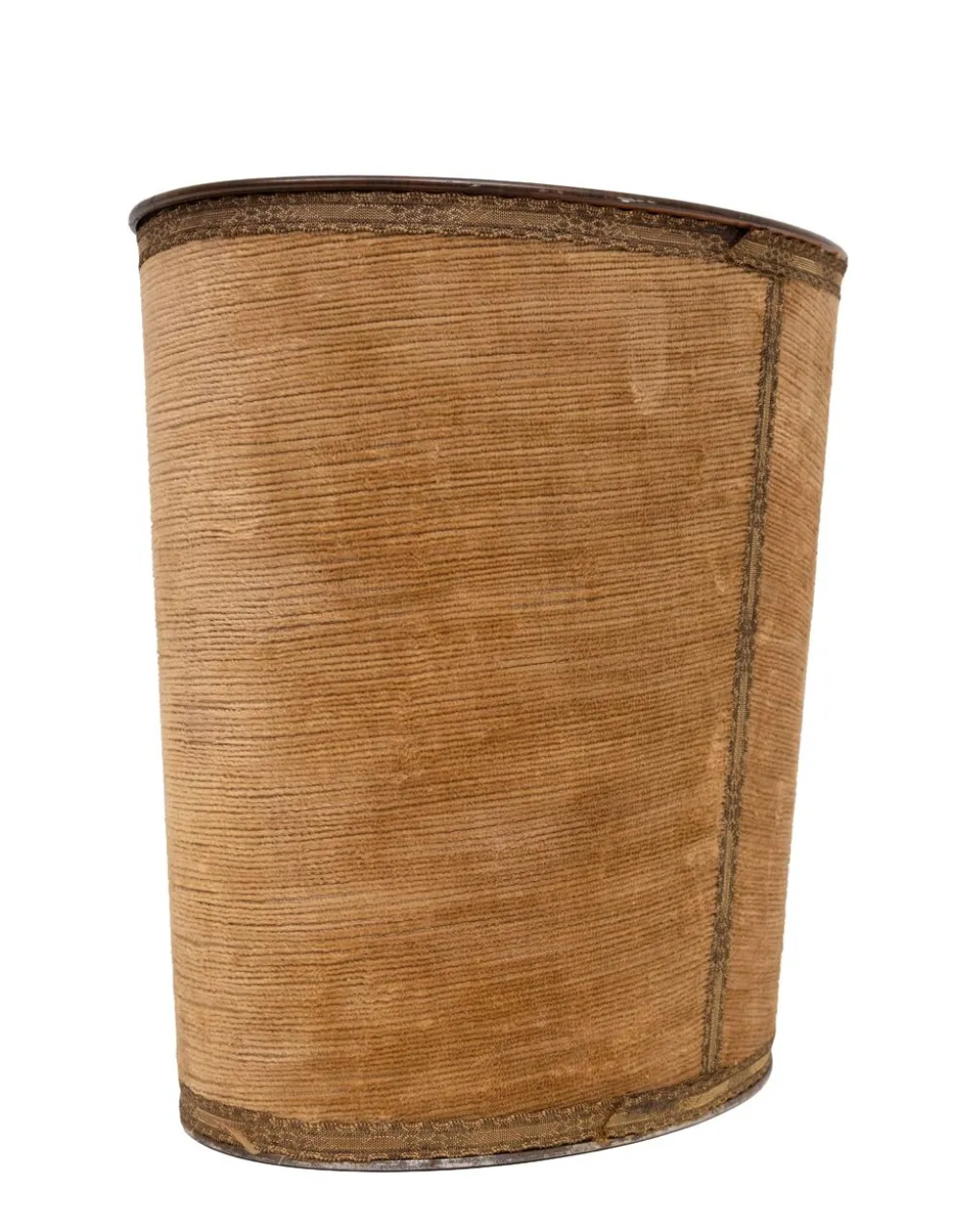 Panier en papier velours marron Jean Holbein années 1950 France