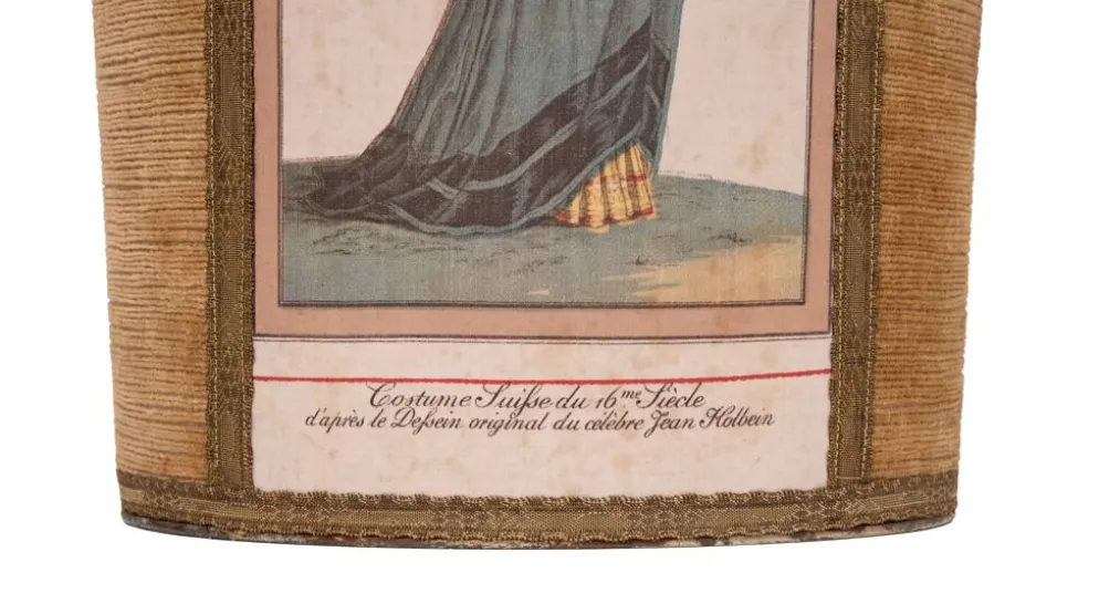 Panier en papier velours marron Jean Holbein années 1950 France