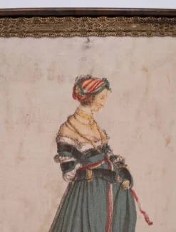 Panier en papier velours marron Jean Holbein années 1950 France