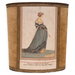 Panier en papier velours marron Jean Holbein années 1950 France