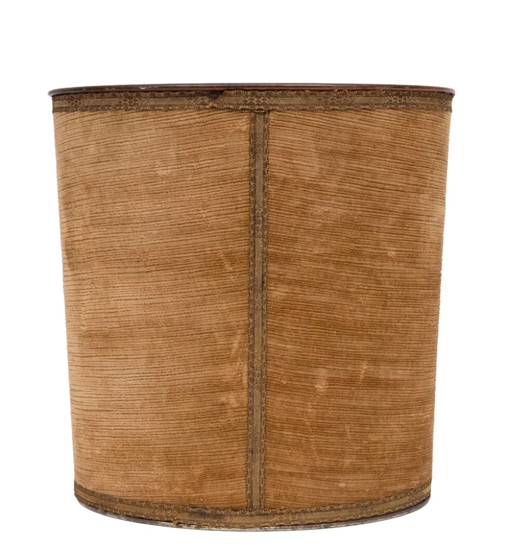 Panier en papier velours marron Jean Holbein années 1950 France