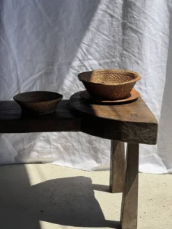 Panier en rotin en forme de fleur artisanal indonésien D26 H8