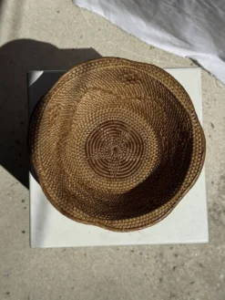 Panier en rotin en forme de fleur artisanal indonésien D26 H8
