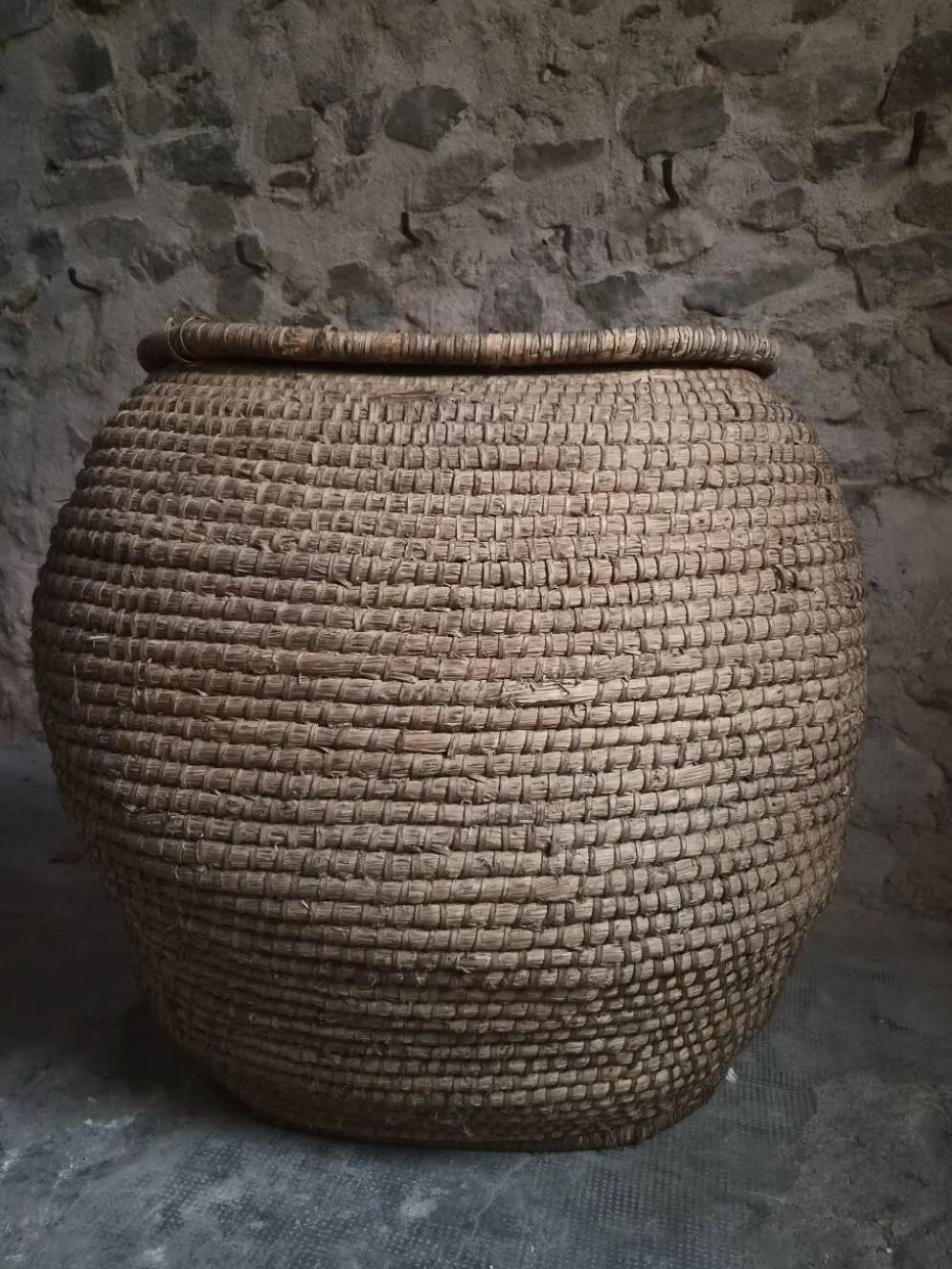 Panier à grains français ancien – Auvergne, vers 1900