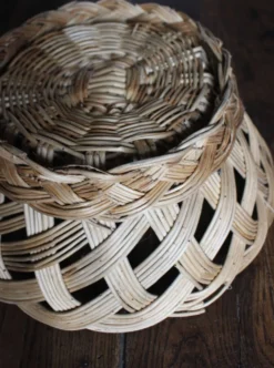 Panier Grande corbeille osier tressé vintage