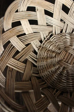 Panier Grande corbeille osier tressé vintage