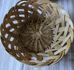 Panier Grande corbeille osier tressé vintage