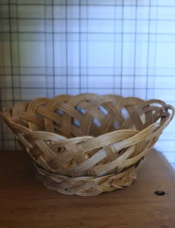 Panier Grande corbeille osier tressé vintage