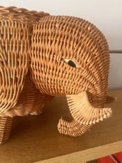 Panier éléphant en rotin