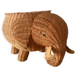 Panier éléphant en rotin