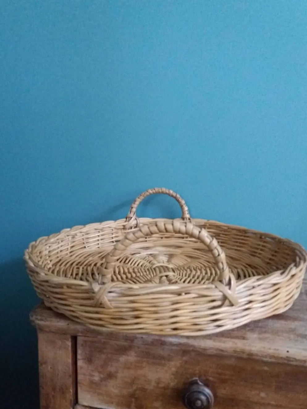 Panier plateau rond en osier