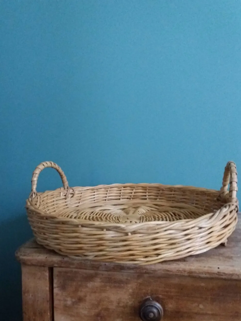 Panier plateau rond en osier