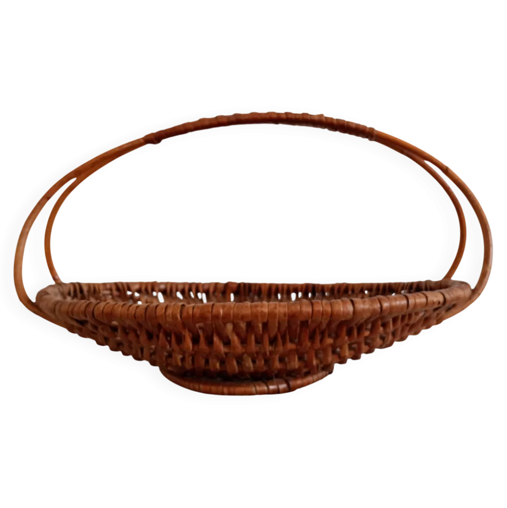 Panier plat en osier tressé