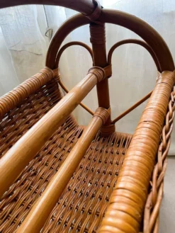 Panier / porte-revues rotin vintage