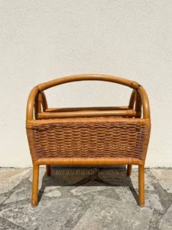 Panier / porte-revues rotin vintage