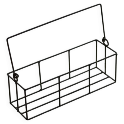 Panier rectangulaire en métal à structure filaire, doté d’une anse mobile e