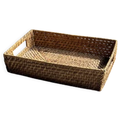 Panier rectangulaire en osier tressé L32 l20 H8 cm
