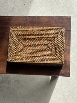 Panier rectangulaire en osier tressé L32 l20 H8 cm