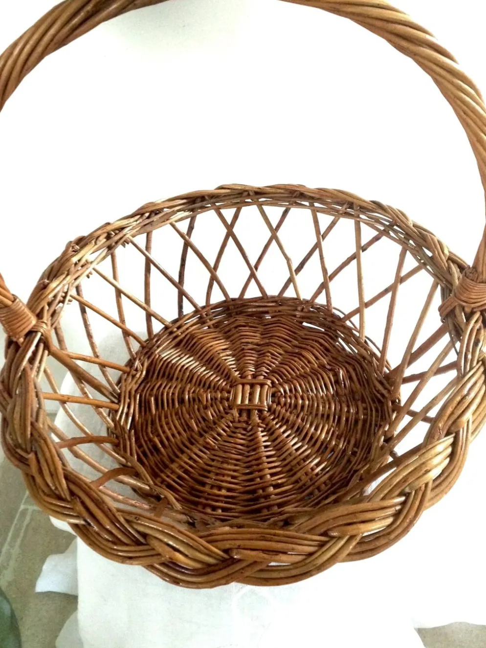 Panier rond ancien jours croisés