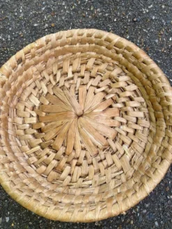 Panier rond corbeille tressé en corde de bananier